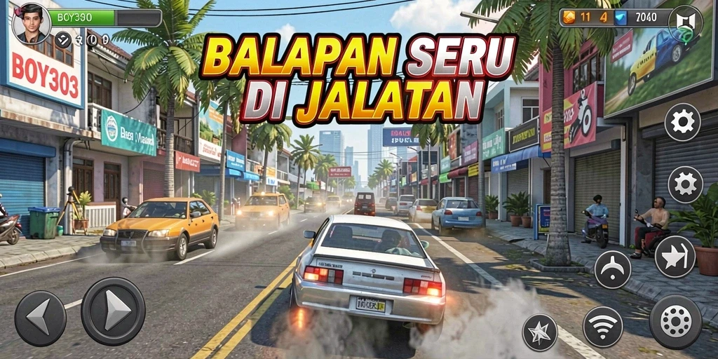 Tampilan gameplay seru di BOY303 dengan mobil balap berkualitas tinggi.