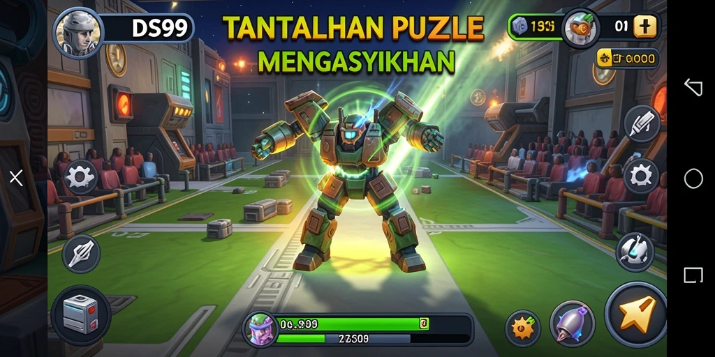 Screenshot gameplay DS99 yang menampilkan tantangan Puzzle menarik.