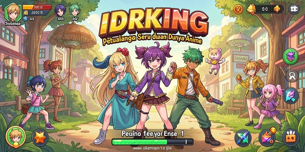 Screenshot gameplay IDRKING menampilkan aksi karakter anime.