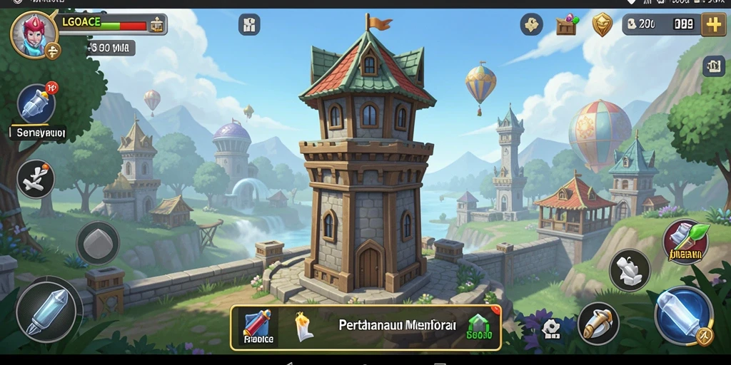 Tampilan gameplay seru dalam LGOACE dengan strategi Tower Defense