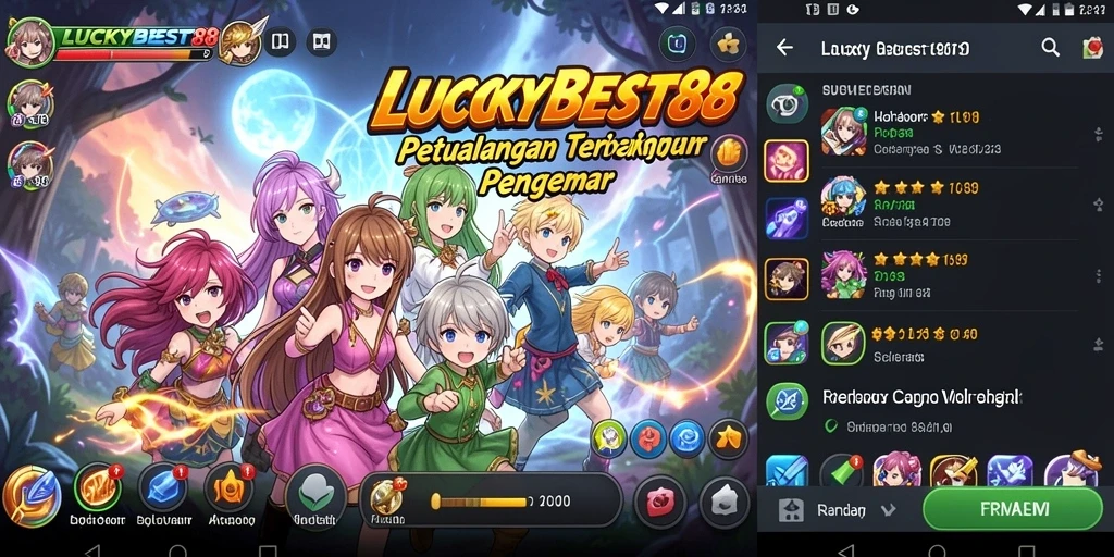 Tampilan aksi seru dalam gameplay LUCKYBEST88 yang menampilkan karakter Anime.