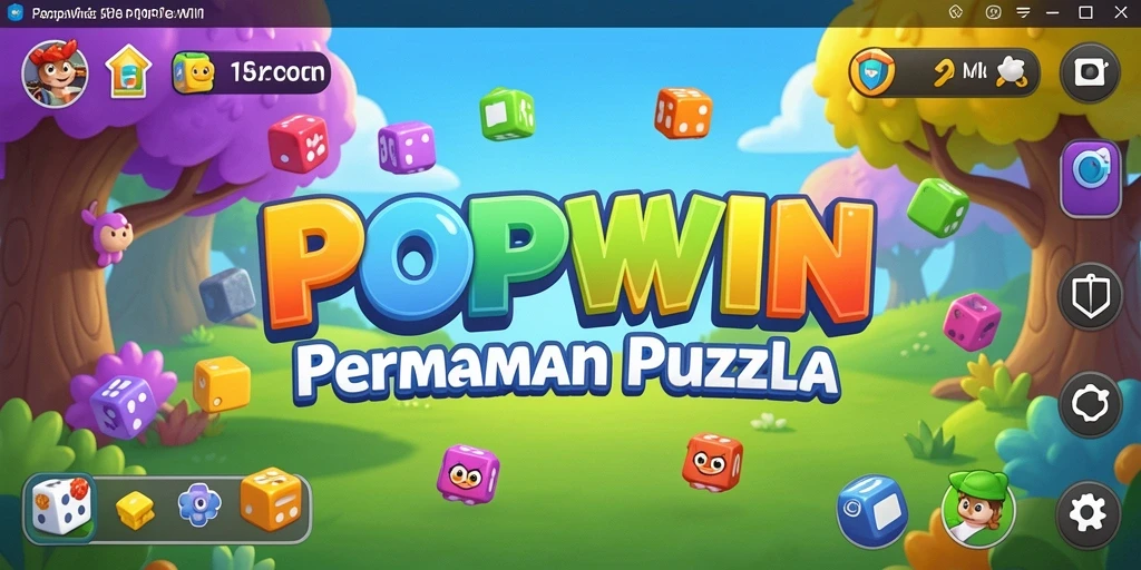 Screenshot tampilan gameplay POPWIN dengan level puzzle yang menarik.