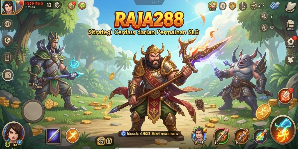 Screenshot gameplay RAJA288 menunjukkan pertempuran strategis yang mendebarkan.