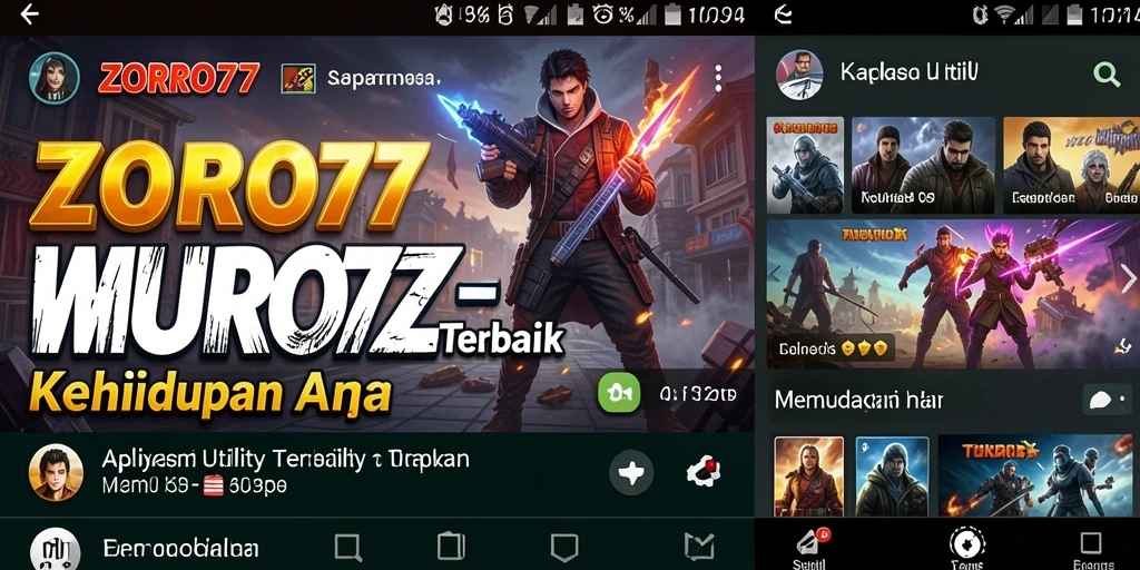 Tampilan antarmuka ZORO77 yang sederhana dan efektif untuk pengguna.